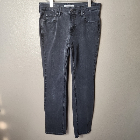Levis Womens 505 Straight Mid Rise Faded Black/Gray Jeans-Size 6 - Picture 1 of 9